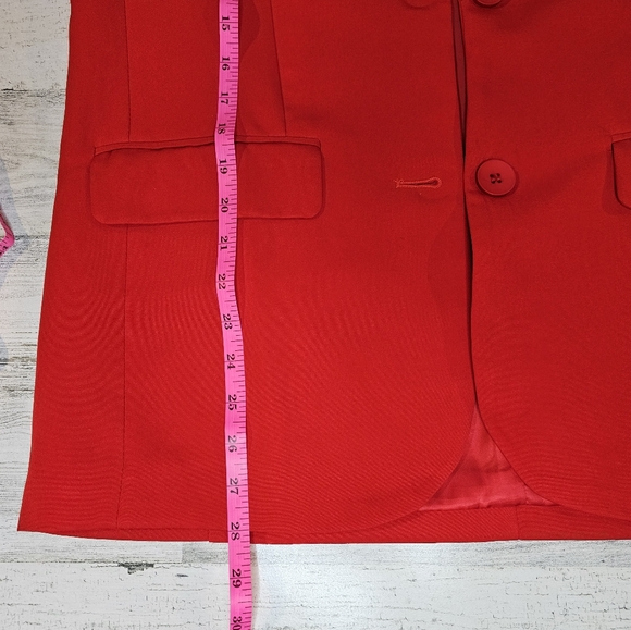 Sophie & Trey Womens Red Double-Breasted Blazer Jacket Size Large Modern Classic - Picture 11 of 14